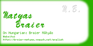 matyas braier business card