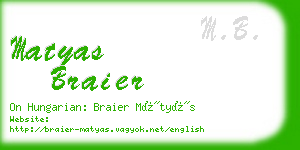 matyas braier business card